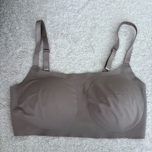 True & Co. Scoopneck Seamless Gray Beige Bralette